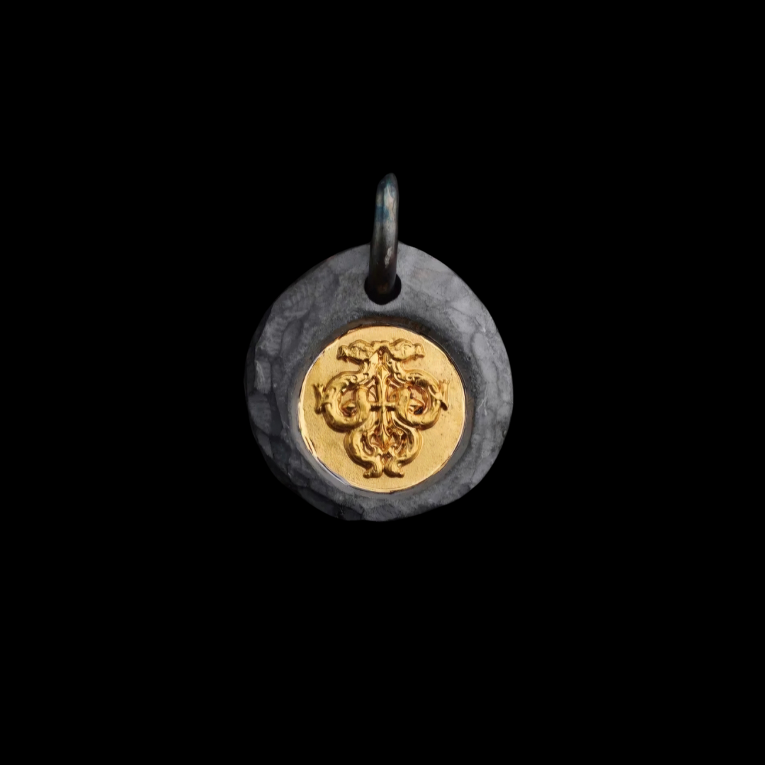 Club Double Dragon Silver Coin Pendant