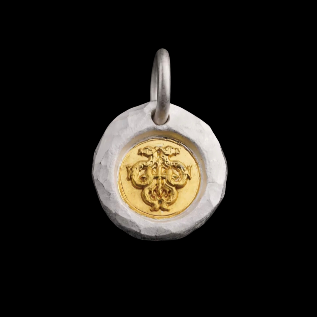 Club Double Dragon Silver Coin Pendant