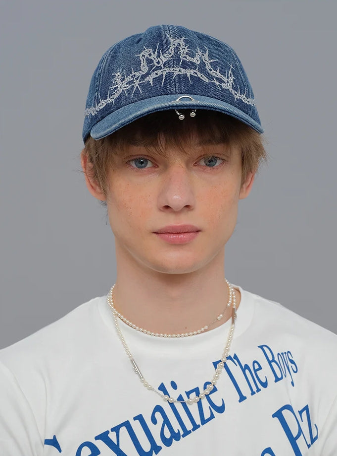 Embroidered Crown Baseball Cap