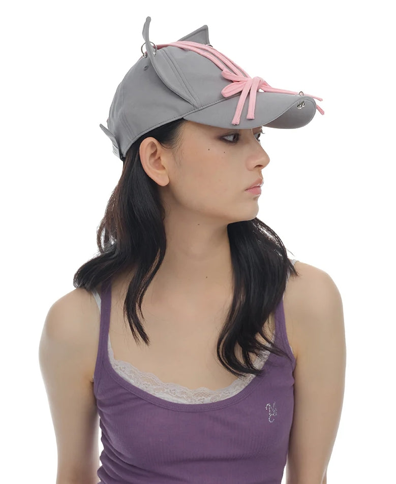 Strap Bow Cat Ear Baseball Cap